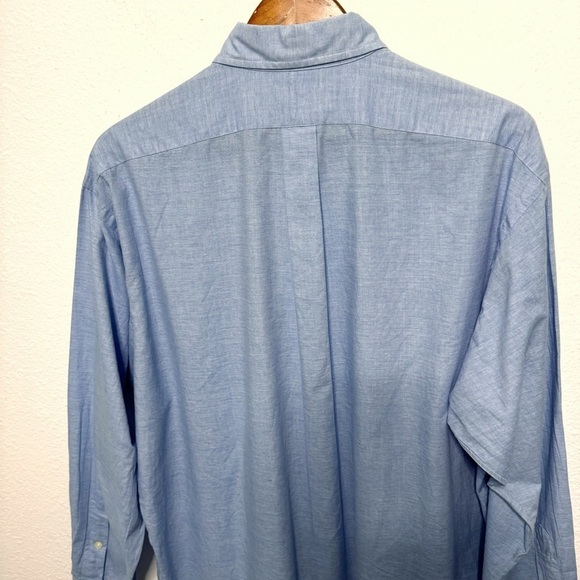 Ralph Lauren Blake men light blue button down long sleeve denim shirt size XL - Picture 8 of 8